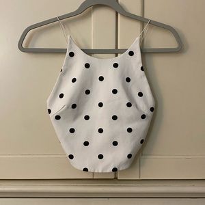 Zara Polka Dot crop top, Size Small